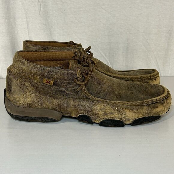Twisted X Driving Moc Bomber Brown Leather Chukka Boot Men's Size 10.5 M - Picture 1 of 6